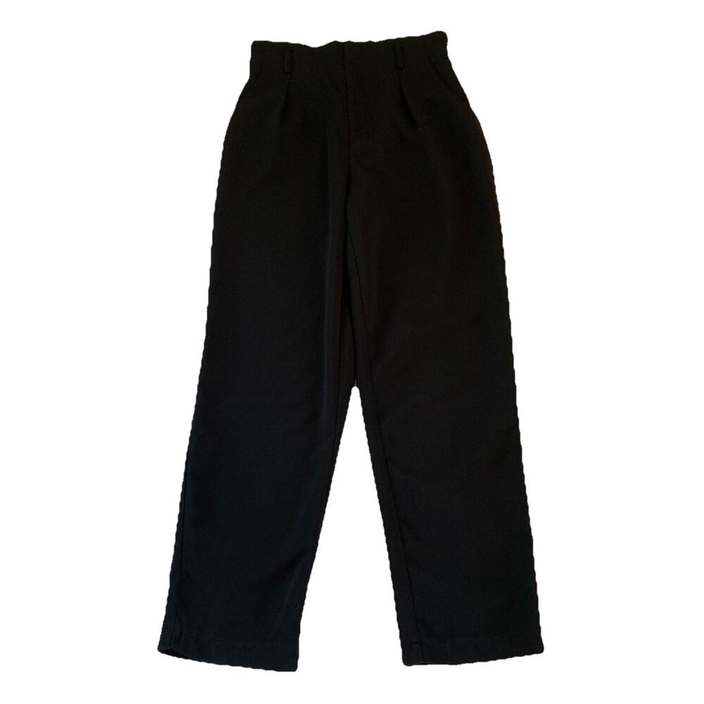 Windsor Black Ankle Dress Slacks High Rise Pants Small Elastic Waist Paper Bag